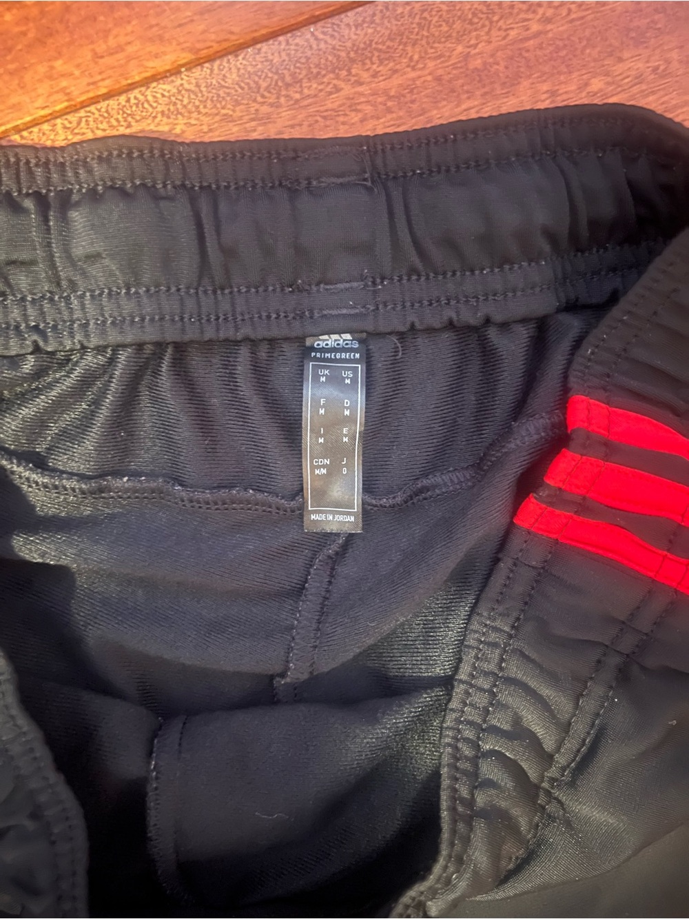 Mens Black Track Pants with Red Stripes - Adidas - Picture 4 of 5